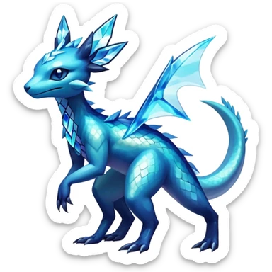 Colorful Dark Shiny Exotic Salandit-Aurorus-Glaceon-Fakémon-hybrid-creature (full body)  sticker
