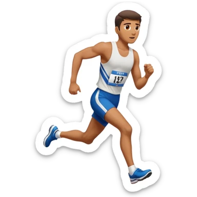 a man crossing Finish Line  sticker