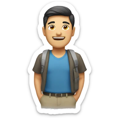 happy Asia dad sticker