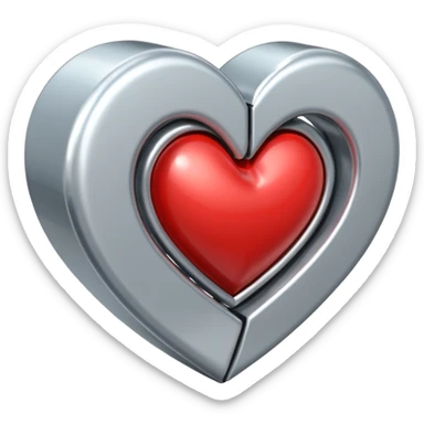 Heart folding in on itself (impossible geometry) sticker