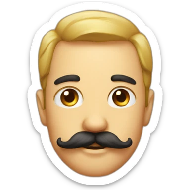 cute ass with mostache sticker