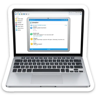 laptop with coding app opened sticker