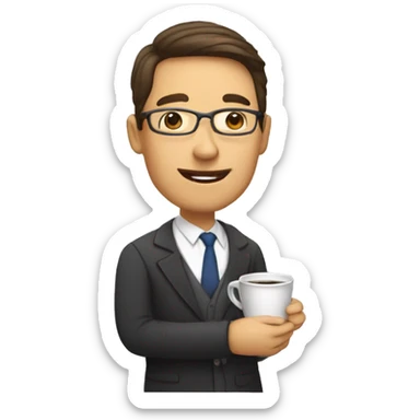 Teacher of English, owner of online school, drinking coffee sticker