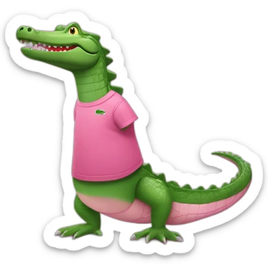 Crocodile with pink Lacoste tshirt sticker