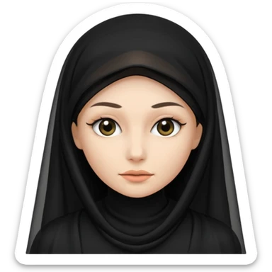 shaman woman in black clothes black veil sticker