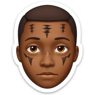 Faça um personagem negro com cicatrizes no rosto sticker
