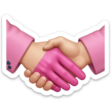 handshake pink hands sticker