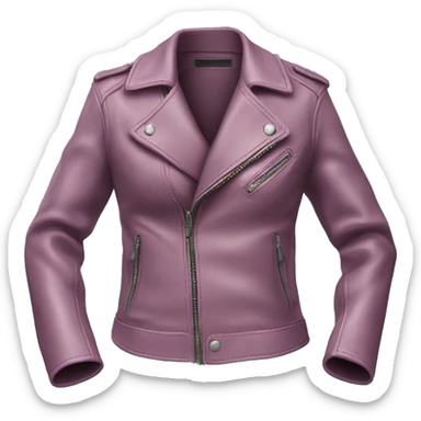 Realistic isolated open mauve fashion leather jacket.  sticker
