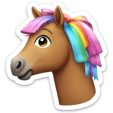 a cute horse whit a bow sticker