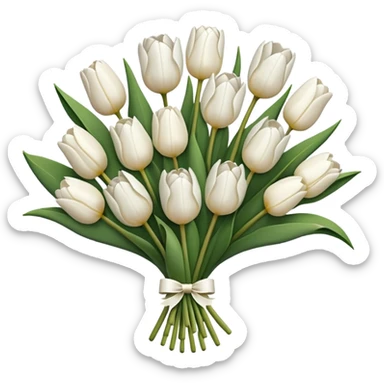 white tulip bouquet  sticker