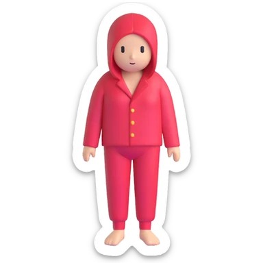 minimalist and neutral 3D style torso and legs wearing #6fe8f3 pajamas, no head or face, suitable for psychiatric clinic Discord role icon sticker