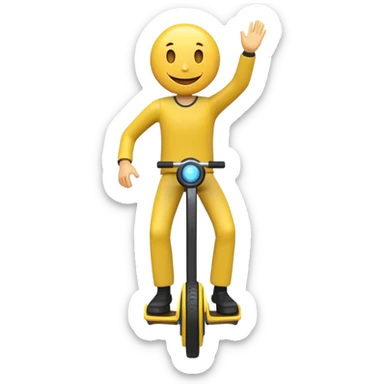 create an animated emoji for slack with a resolution of 128 pixel by 128 pixel of an emoji smiley riding an Electric Unicycle sticker