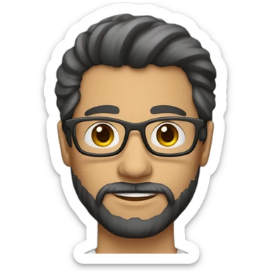 homem careca, branco, de óculos e barba sticker