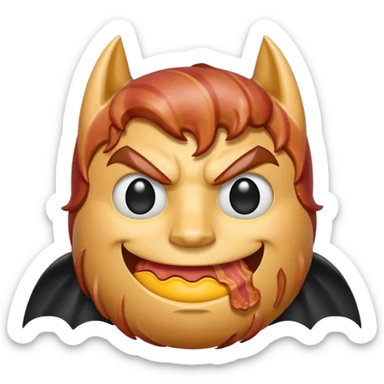 Bacon like a batman emoji sticker