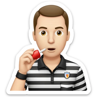 Referee blowing a whistle sticker
