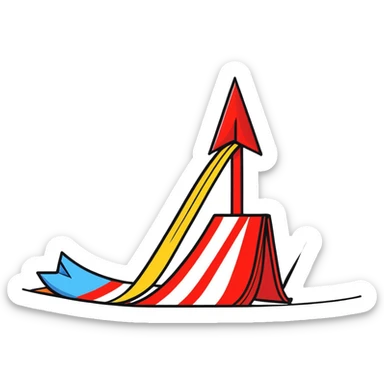 Arrow curving around an obstacle to reach target sticker