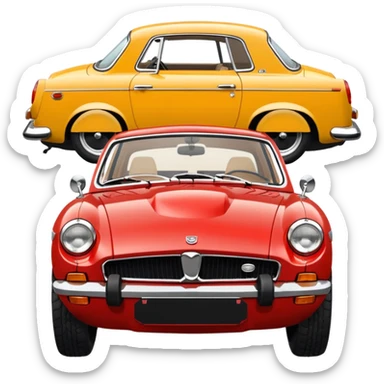 1978 Mgb gt siren red buiscit interior chrome bumper sticker