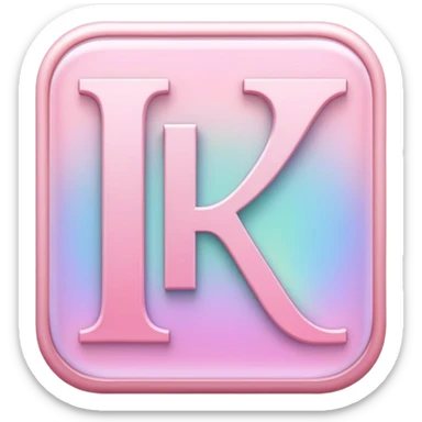 Iridescent pastel pink romantic formal elegant sophisticated cultured neat pretty beautiful nifty app icon with letter sticker