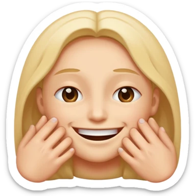 I want an overly excited face that says “I am so excited, I cannot contain. With eyes tightly squeezed closed together and a big grin emoji. With shut  eyes  sticker