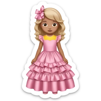 Gown in pink for kids sticker