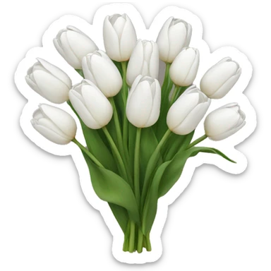 white tulip bouquet  sticker