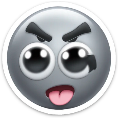 Metal cute Kirby bubble Gray ball driving on car wheels with mad eyebrows  sticker