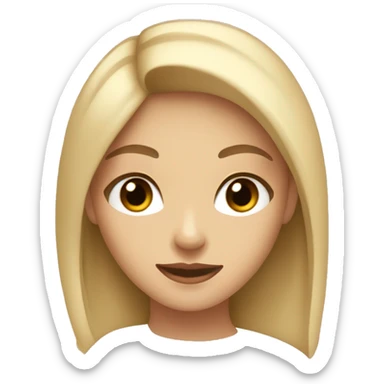 girl with blonde hair and brown eyes wearing a beige low cut shirt sticker