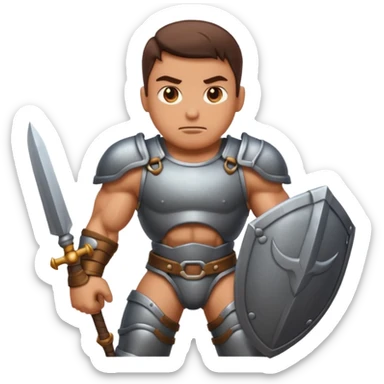 An emoji representing the "ironman challenge" for an Albion Online mmorpg character who crafts everything themselves the hard way, and does not buy or sell items in-game. sticker