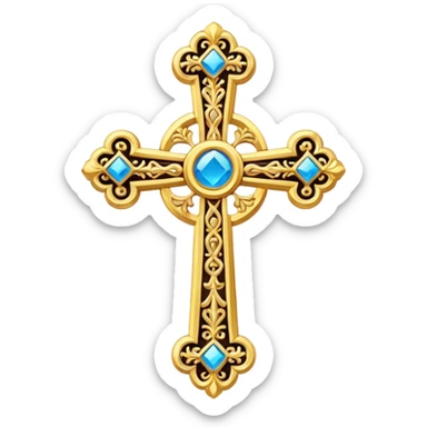 Eastern Orthodox cross. Transparent bakgrundl. AZ sticker