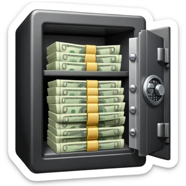 Dinero en una caja fuerte sticker
