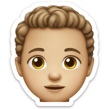 White infant with brown eyes and brown hair sticker