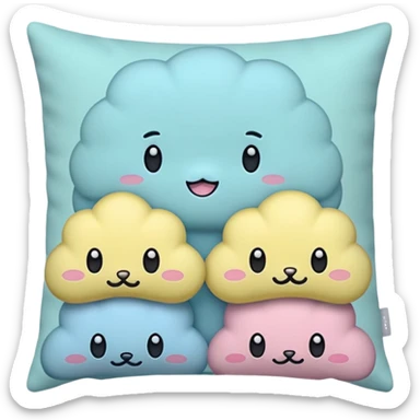 cushions cute no faces pastel colors sticker