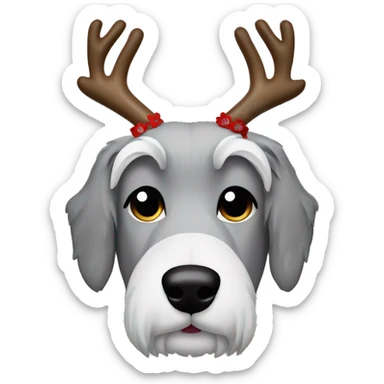  Irish wolfhound dog and reindeer antlers headband sticker