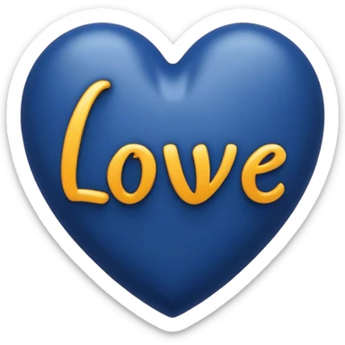 Dark Blue heart with the words Love You Ry in the middle  sticker