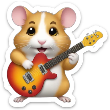 hamster playing electro guitar sticker