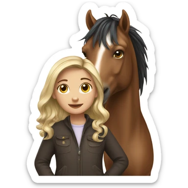 girl with horse sticker