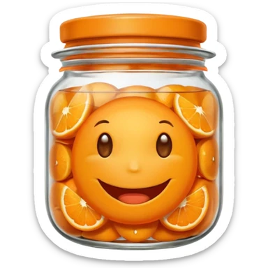orange marmalade, simple and cute emoji style sticker