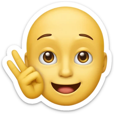 yellow face emoji making a rude hand gesture with middle finger up, mischievous expression sticker