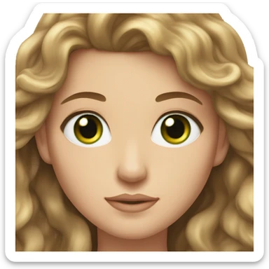 Aphrodite, long brunette hair, green eyes, light skin sticker