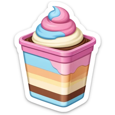 Neopolitan Ice-cream Tub sticker