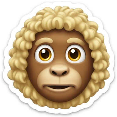 Monkey with blond curly hair  sticker