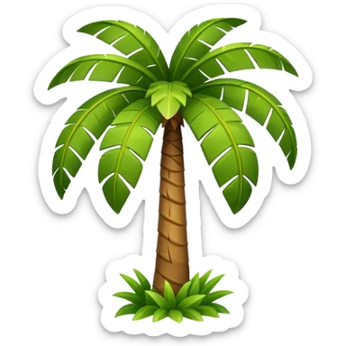 Palm Tree: cartoon flat body leafs sticker