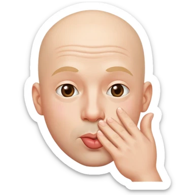 Bald guy sending kisses sticker