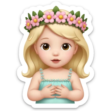 baby unique looking with flower tiara sticker