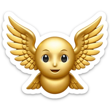 BTC with little wings sticker