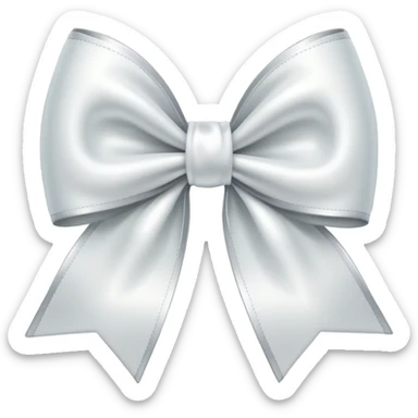 white satin bow emoji sticker