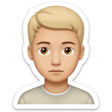 Young man showing possible options sticker