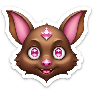 a normal bat witha pink diamond in its forhead sticker