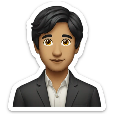 Jiddu Krishnamurti young black hair sticker