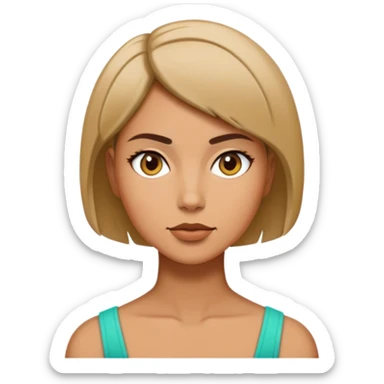 Mujer de tés trigueña con cabello corto de lado  sticker